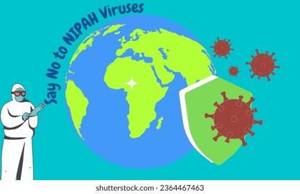 nipah virus (niv) infection is a newly emerging zoonosis that causes severe disease in both animals and humans. Vector illustration 