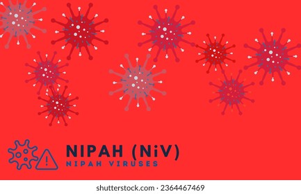 nipah virus (niv) infection is a newly emerging zoonosis that causes severe disease in both animals and humans. Vector illustration 