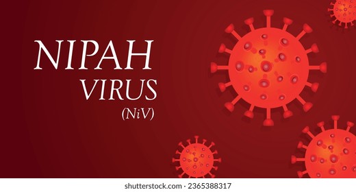 Nipah virus warning background, epidemic alert, no infection and stop spreading, dangerous health situation, red color abstract vector illustration, copy space for text