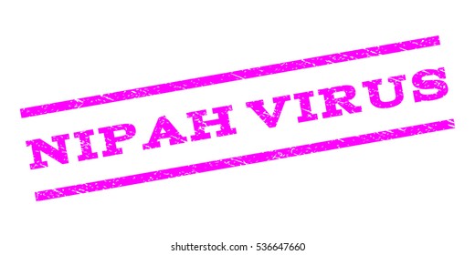 Nipah Virus watermark stamp. Text tag between parallel lines with grunge design style. Rubber seal stamp with unclean texture. Vector magenta color ink imprint on a white background.