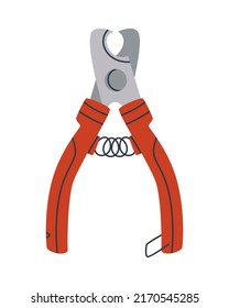 Nippers for cutting the claws of pets. Flat vector illustration. Eps10