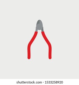 Nippers icon, Construction Concept, Flat Style. - Vector
