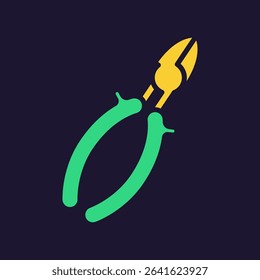 Nippers icon. Construction tool. Color vector instrument illustration