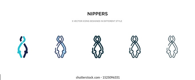 nippers icon in different style vector illustration. two colored and black nippers vector icons designed in filled, outline, line and stroke style can be used for web, mobile, ui