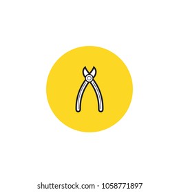 nippers icon. Element of construction tools for mobile concept and web apps. Thin line icon for website design and development, app development. Premium icon on white background
