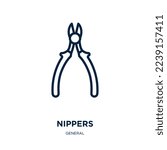 nippers icon from general collection. Thin linear nippers, tool, service outline icon isolated on white background. Line vector nippers sign, symbol for web and mobile