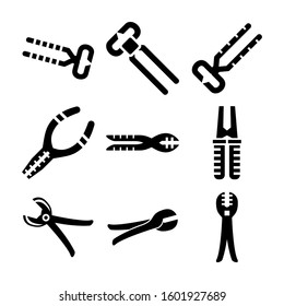 nippers icon isolated sign symbol vector illustration - Collection of high quality black style vector icons
