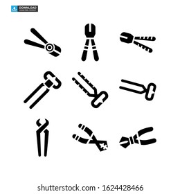 nippers icon isolated sign symbol vector illustration - Collection of high quality black style vector icons
