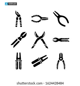 nippers icon isolated sign symbol vector illustration - Collection of high quality black style vector icons
