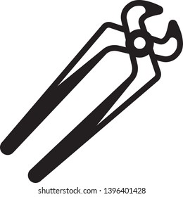 nippers icon on white background. Simple element illustration from General concept. nippers icon symbol design.