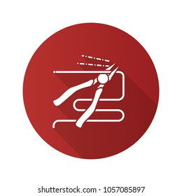 Nippers, pincers, tongs, pliers flat linear long shadow icon. Gripping tongs cutting wire. Vector outline symbol