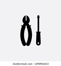 nippers screwdriver icon sign signifier vector
