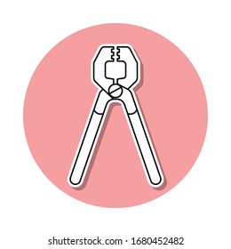 icono de la pegatina nippers. Línea delgada simple, contorno vector de herramientas de reparación doméstica iconos para ui y ux, sitio web o aplicación móvil