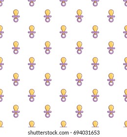Nipple baby pattern in cartoon style. Seamless pattern vector illustration