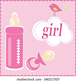 nipple and bottle girl vector