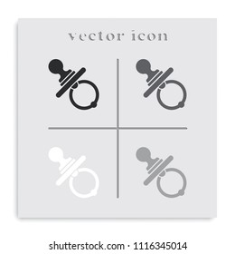 Nipple flat black and white vector icon.