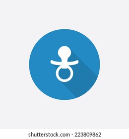 nipple Flat Blue Simple Icon with long shadow, isolated on white background  