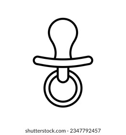 nipple flat icon, single outline symbol of happy birthday for web design or mobile app, outline baby dummy pacifier icon