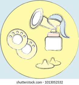 Nipple Formers,  Nipple Shields  -
designed to help protect sore or cracked nipples.Manual Breast Pump for a lactating woman.Design a poster in gentle colors.