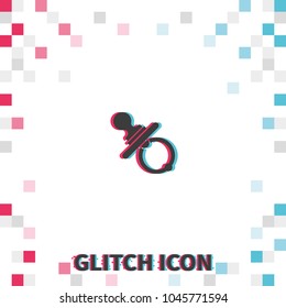 Nipple  glitch effect vector icon.