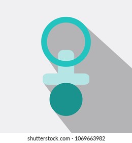 Nipple icon. Baby icon in flat style. Vector illustration of baby toy nipple