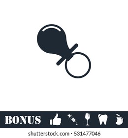 Nipple icon flat. Vector illustration symbol and bonus pictogram