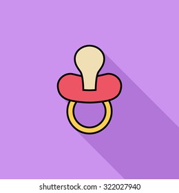Nipple icon. Flat vector related icon with long shadow for web and mobile applications. It can be used as - logo, pictogram, icon, infographic element. Vector Illustration.
