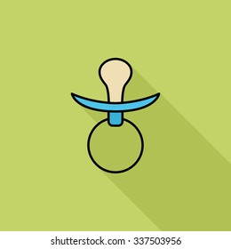 Nipple icon. Flat vector related icon with long shadow for web and mobile applications. It can be used as - logo, pictogram, icon, infographic element. Vector Illustration.