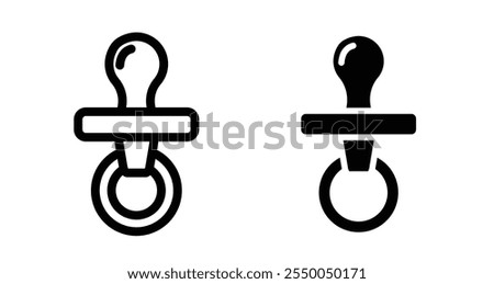 Nipple Icon set in black filled and line.