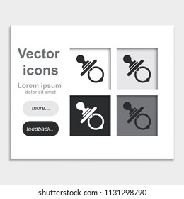 Nipple placed on web page template flat vector icon.