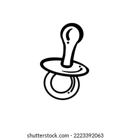 Pezón. Un simple icono dibujado a mano. Ilustración del doodle vectorial