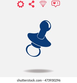 Nipple vector icon on grey background.