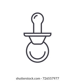 nipple vector line icon, sign, illustration on background, editable strokes