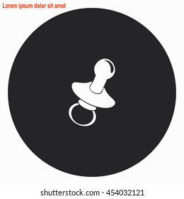 Nipple web icon. Gray circle button with white illustration.