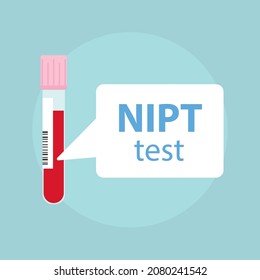 NIPT (Non Invasive Prenatal Testing) blood test tube icon- vector illustration