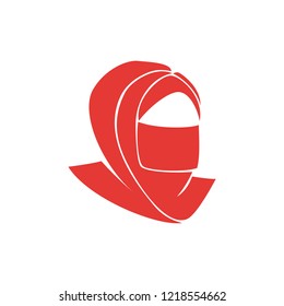 niqab / hijab logo with text space for your slogan / tag line, vector illustration