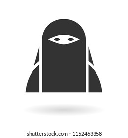 Niqab or muslim veil icon