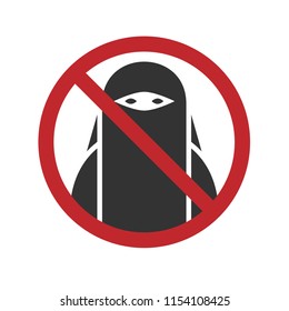 Niqab Prohibition Or Ban Sign