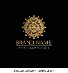 nique Circular logo illustration. Mandala flat icon for your business. Ayurveda, spa, yoga company identity. Advertising or web startup zen symbol design. Moroccan tile style. Vector isolated sign.