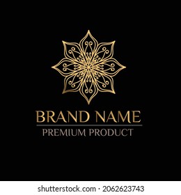 nique Circular logo illustration. Mandala flat icon for your business. Ayurveda, spa, yoga company identity. Advertising or web startup zen symbol design. Moroccan tile style. Vector isolated sign.
