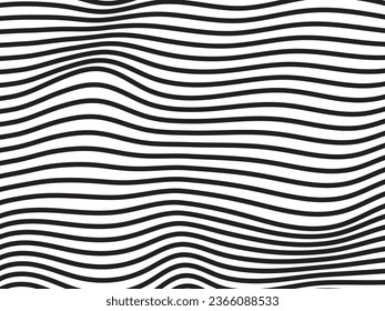 nirmana 2d. schwarz-weiße Wavy-Linien.  Vektorgrafik