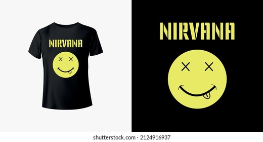 Nirvana Brand T-Shirt Design Free Vector