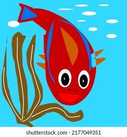 ilustración vectorial de la caricatura de peces nirvana