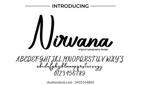 Nirvana Font Stylish brush painted an uppercase vector letters, alphabet, typeface