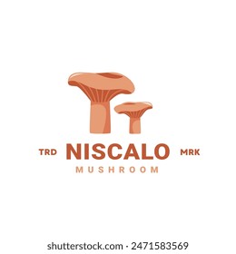 niscalo mushroom logo illustration suitable for vegetable shops and gardens