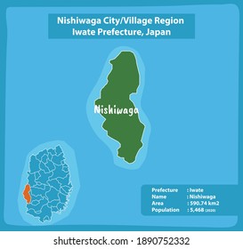 Nishigawa City or Village Region Iwate Prefecture Map Japan