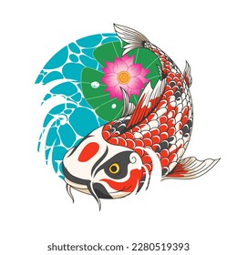 Nishikigoi fish or Koi the symbol of strength, courage, patience, and success through perseverance.