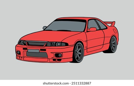 Nissan GT-R Illustrator Arte em fundo cinza