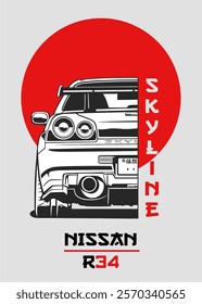 NISSAN SKYLINE R34 VECTOR JAPAN STYLE DESIGN