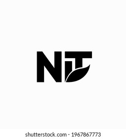 NIT initial letters and leaf monogram. NIT Company LOGO on white background.